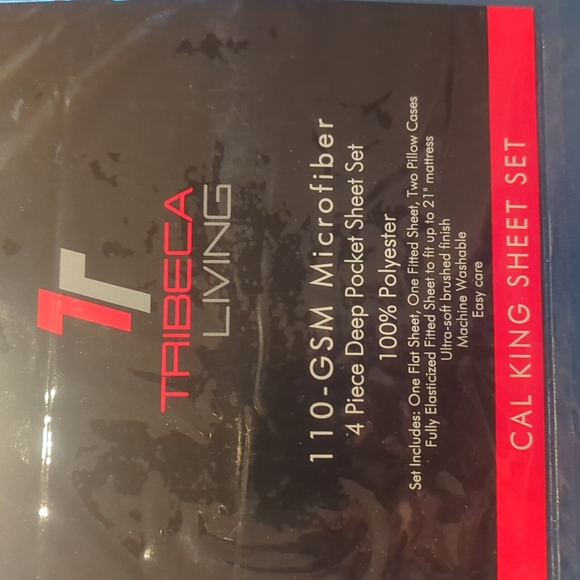 Tribeca Living 110 GSM Microfiber 4pc Deep Pocket Sheet Set in Real, Cal King - Picture 2 of 4